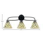 Cavella Three Light Bath Bar in Matte Black with 7" Sandhill Art Glass Shade