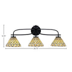 Cavella Three Light Bath Bar in Matte Black with 7" Starlight Art Glass Shade