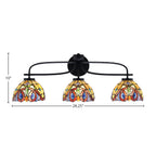 Cavella Three Light Bath Bar in Matte Black with 7" Lynx Art Glass Shade