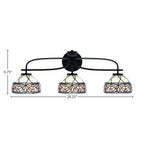 Cavella Three Light Bath Bar in Matte Black with 7" Royal Merlot Art Glass Shade