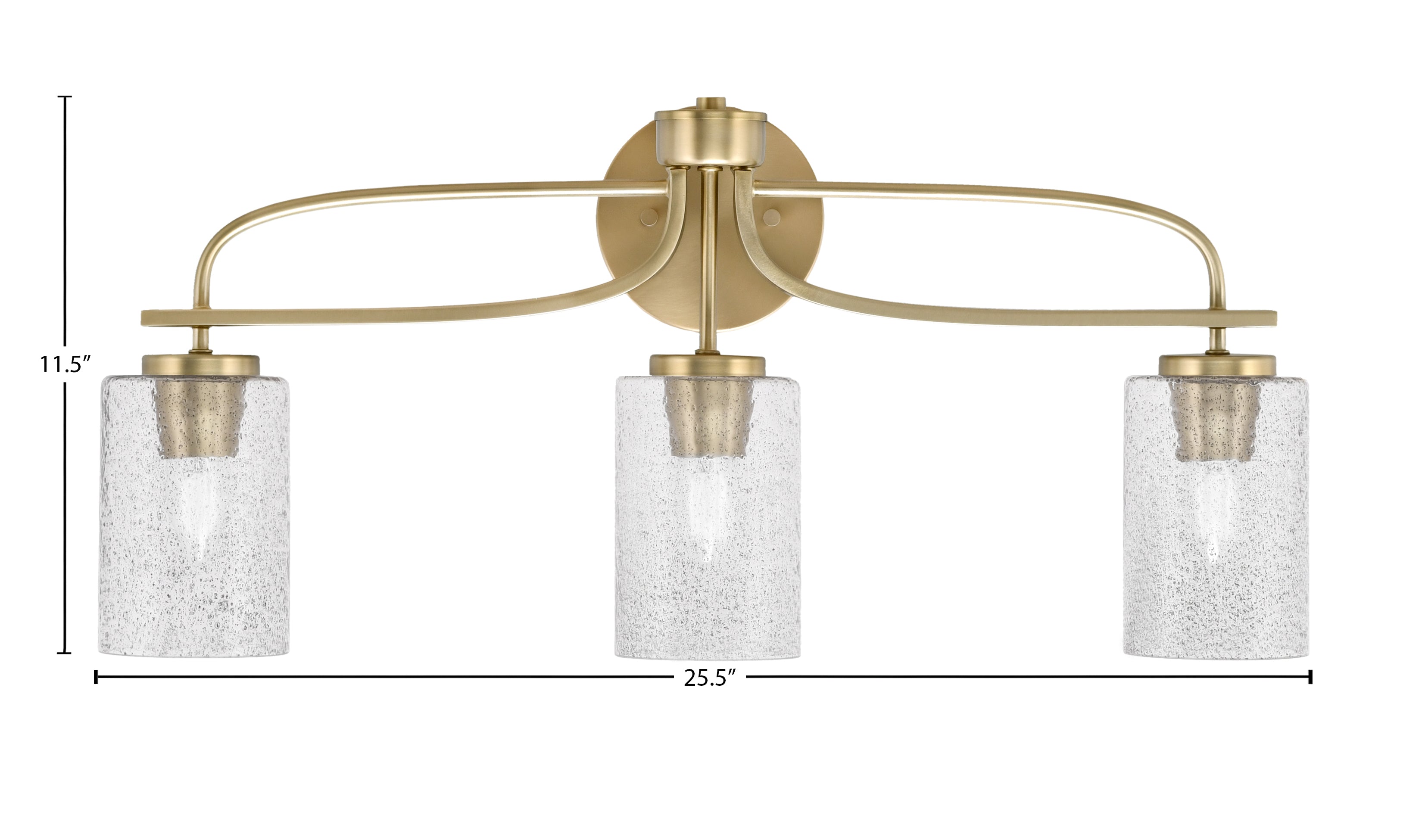 Cavella Three Light Bath Bar in New Age Brass with 4" Smoke Bubble Shade