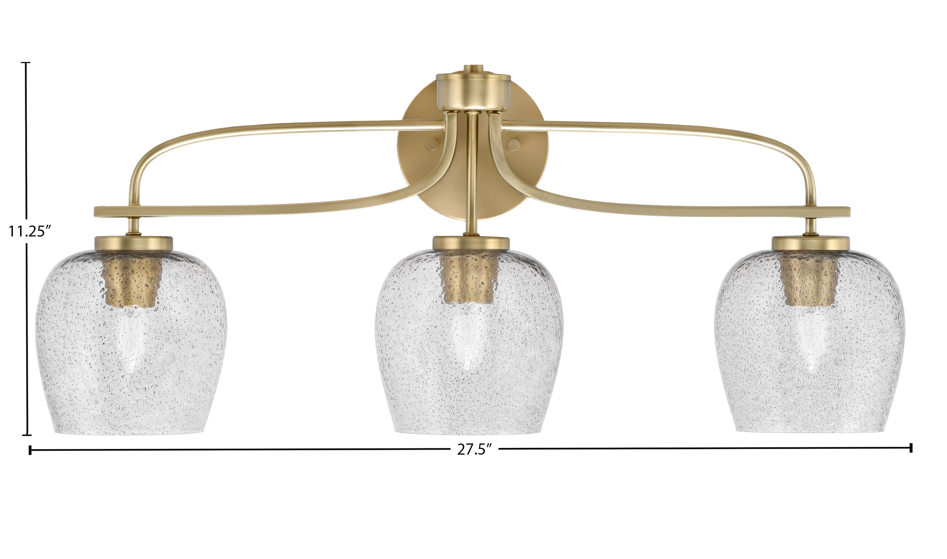 Cavella Three Light Bath Bar in New Age Brass with 6" Smoke Bubble Shade