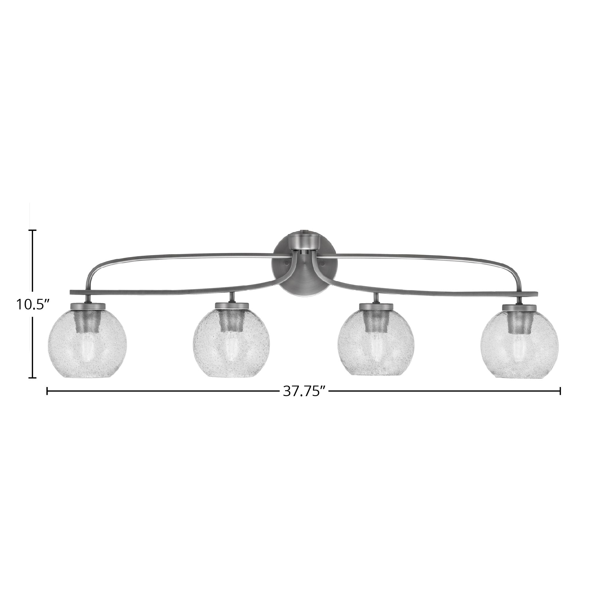 Cavella Four Light Bath Bar in Graphite with 5.75" Smoke Bubble Shade