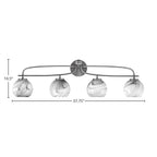 Cavella Four Light Bath Bar in Graphite with 5.75" Onyx Swirl Shade