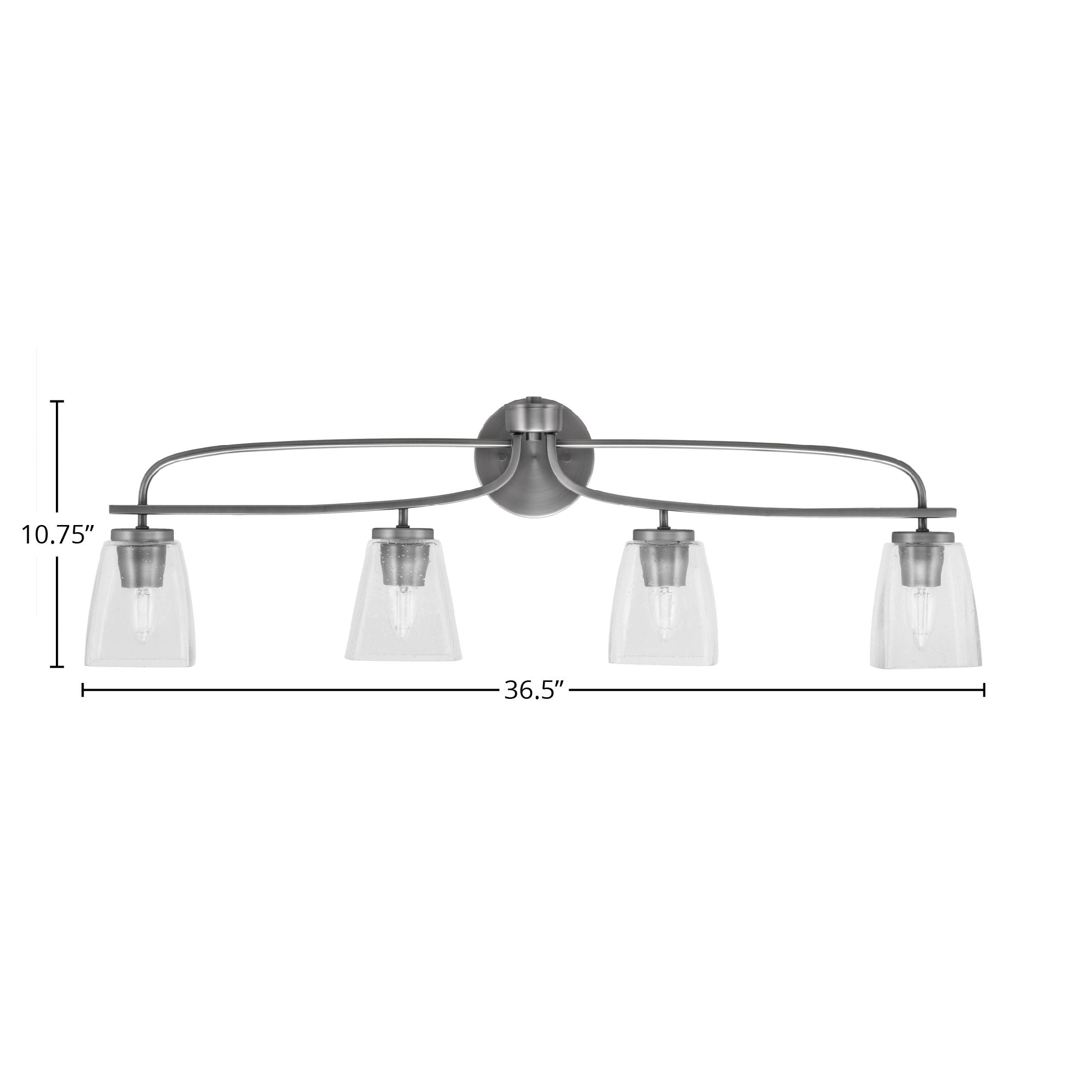 Cavella Four Light Bath Bar in Graphite with 4.5" Clear Bubble Shade
