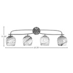 Cavella Four Light Bath Bar in Graphite with 6" Onyx Swirl Shade