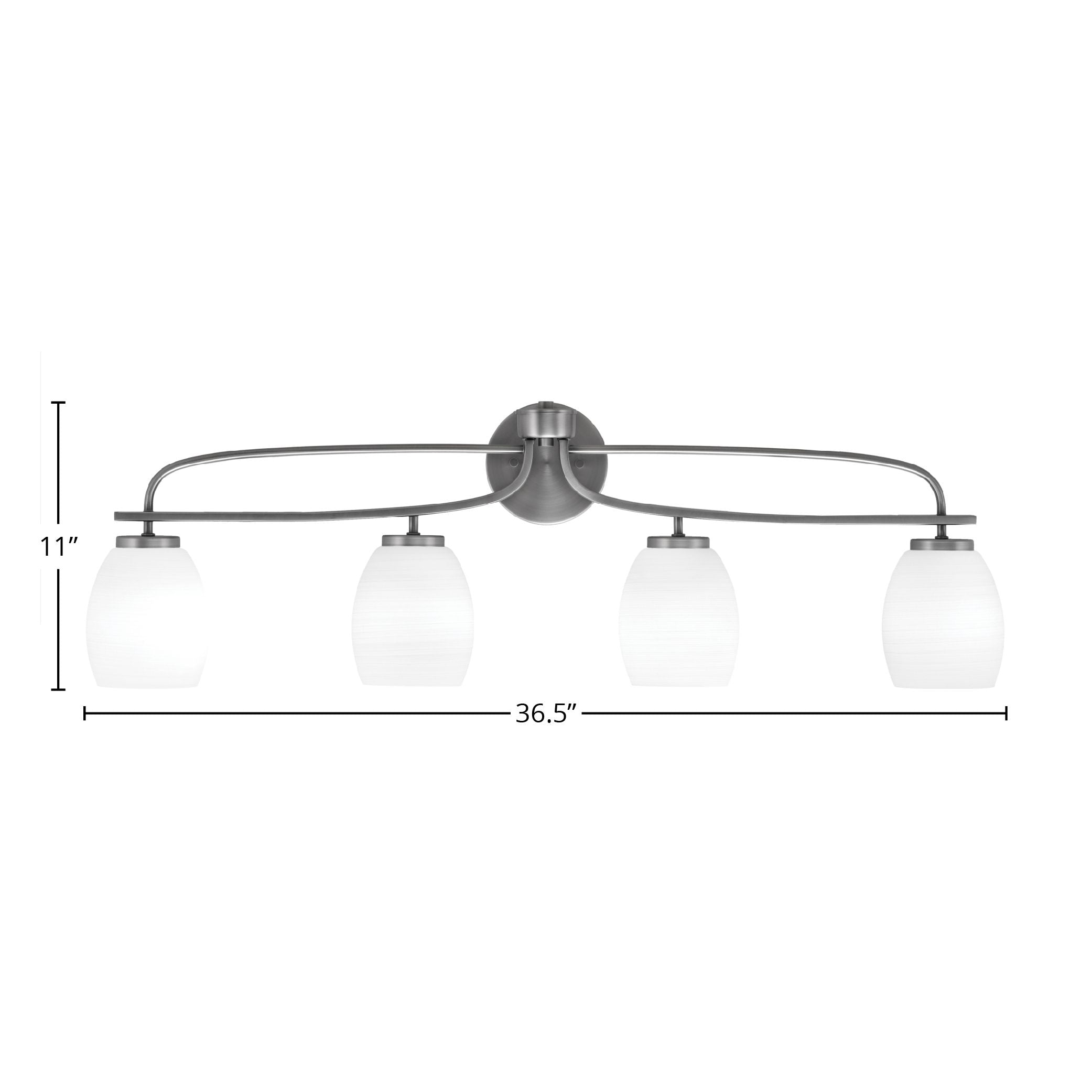 Cavella Four Light Bath Bar in Graphite with 5" White Linen Shade