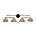 Cavella Four Light Bath Bar in Matte Black with 7" Lynx Art Glass Shade