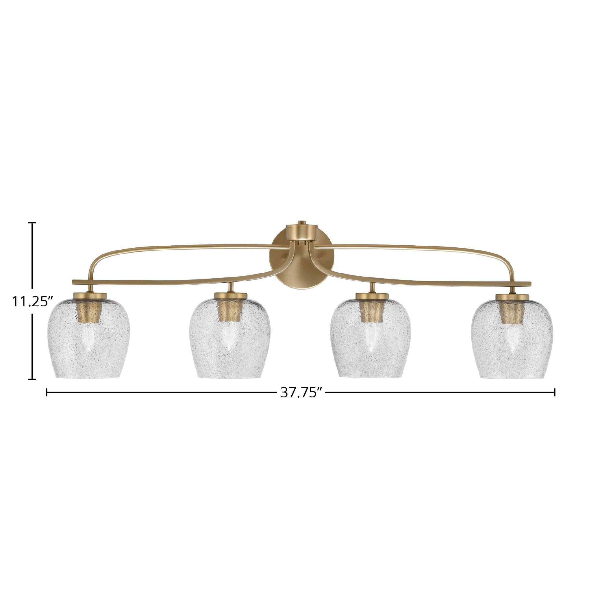 Cavella Four Light Bath Bar in New Age Brass with 6" Smoke Bubble Shade