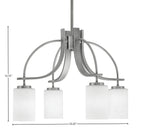 Cavella Four Light Chandelier in Graphite with 4" White Muslin Shade