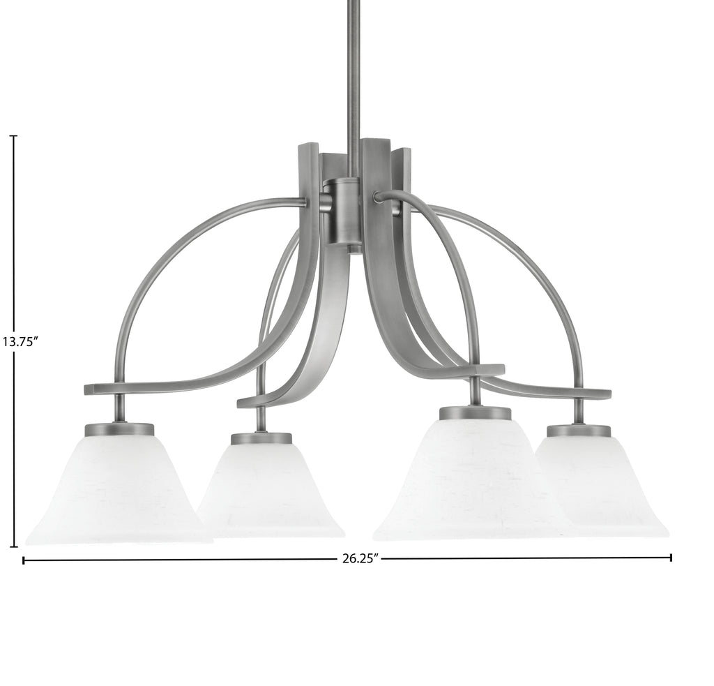 Cavella Four Light Chandelier in Graphite with 7" White Muslin Shade