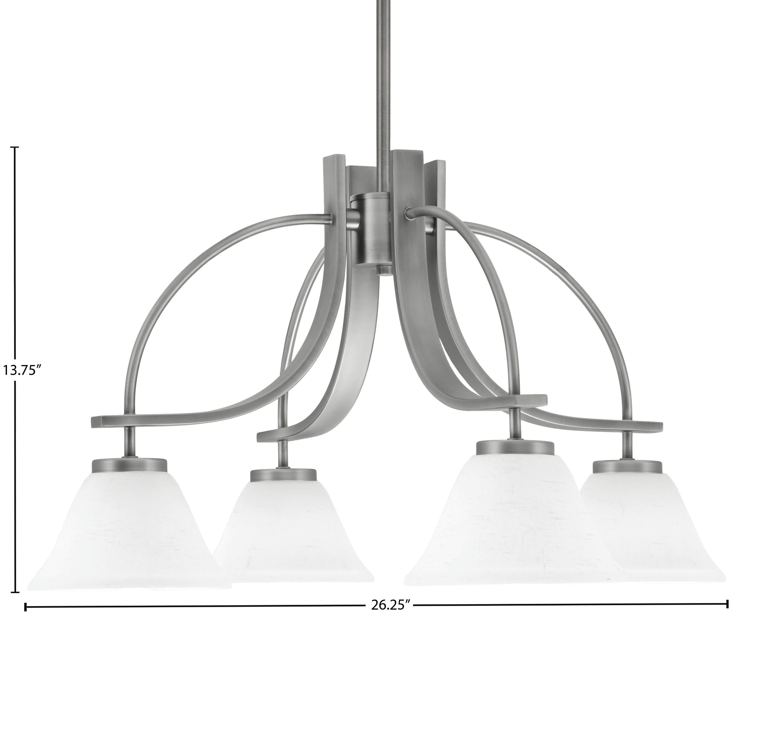 Cavella Four Light Chandelier in Graphite with 7" White Muslin Shade