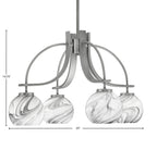 Cavella Four Light Chandelier in Graphite with 5.75" Onyx Swirl Shade