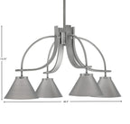Cavella Four Light Chandelier in Graphite with 7" Graphite Cone Metal Shade Shade