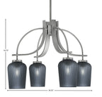 Cavella Four Light Chandelier in Graphite with 5" Smoke Textured Shade