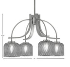 Cavella Four Light Chandelier in Graphite with 6" Smoke Textured Shade