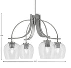 Cavella Four Light Chandelier in Graphite with 6" Clear Bubble Shade