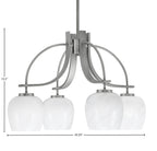 Cavella Four Light Chandelier in Graphite with 6" White Marble Shade