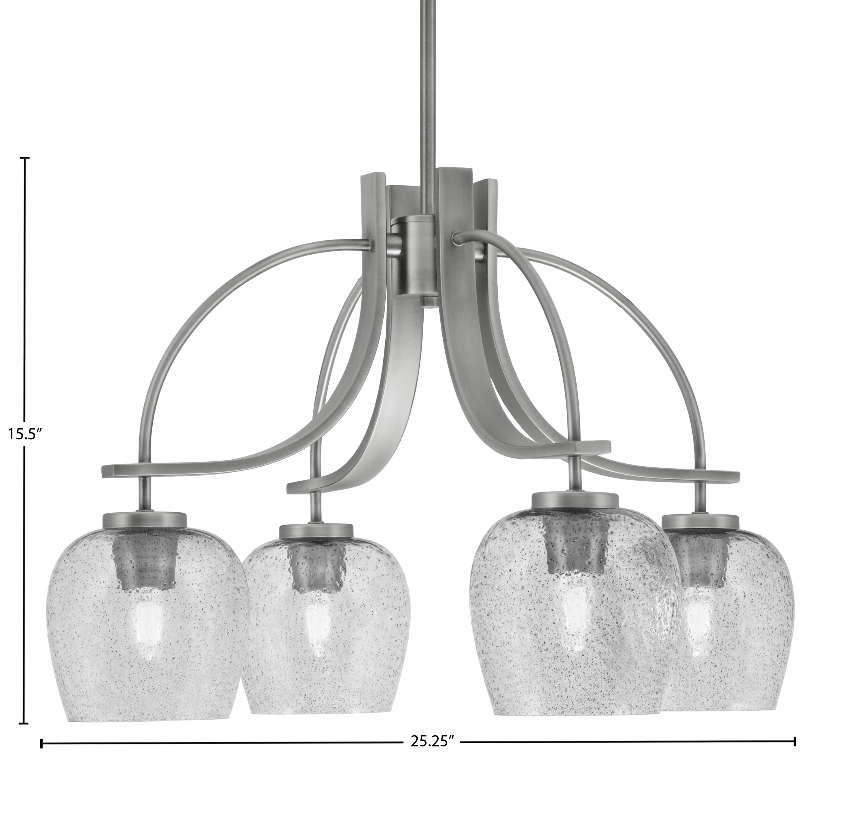 Cavella Four Light Chandelier in Graphite with 6" Smoke Bubble Shade