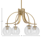 Cavella Four Light Chandelier in New Age Brass with 5.75" Clear Bubble Shade