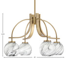 Cavella Four Light Chandelier in New Age Brass with 5.75" Onyx Swirl Shade