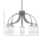 Cavella Five Light Chandelier in Graphite with 4" White Marble Shade
