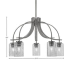 Cavella Five Light Chandelier in Graphite with 4" Smoke Bubble Shade