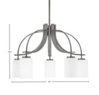 Cavella Five Light Chandelier in Graphite with 4" White Muslin Shade
