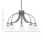 Cavella Five Light Chandelier in Graphite with 7" White Muslin Shade