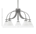 Cavella Five Light Chandelier in Graphite with 7" White Muslin Shade