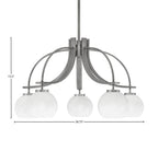 Cavella Five Light Chandelier in Graphite with 5.75" White Marble Shade