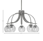 Cavella Five Light Chandelier in Graphite with 5.75" Smoke Bubble Shade