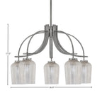 Cavella Five Light Chandelier in Graphite with 5.75" Silver Textured Shade