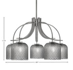 Cavella Five Light Chandelier in Graphite with 7" Smoke Textured Shade