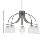 Cavella Five Light Chandelier in Graphite with 5" Clear Ribbed Shade