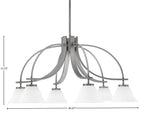 Cavella Six Light Chandelier in Graphite with 7" White Muslin Shade