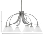 Cavella Six Light Chandelier in Graphite with 7" White Muslin Shade