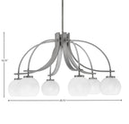 Cavella Six Light Chandelier in Graphite with 5.75" White Marble Shade