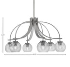 Cavella Six Light Chandelier in Graphite with 5.75" Smoke Bubble Shade