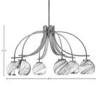 Cavella Six Light Chandelier in Graphite with 5.75" Onyx Swirl Shade