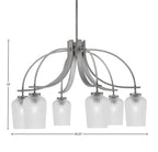 Cavella Six Light Chandelier in Graphite with 5" Clear Textured Shade