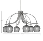 Cavella Six Light Chandelier in Graphite with 6" Smoke Textured Shade