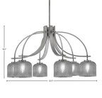 Cavella Six Light Chandelier in Graphite with 6" Smoke Textured Shade