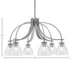 Cavella Six Light Chandelier in Graphite with 6.25" Clear Bubble Shade
