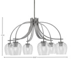 Cavella Six Light Chandelier in Graphite with 6" Clear Bubble Shade