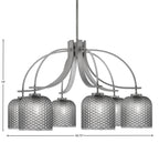 Cavella Six Light Chandelier in Graphite with 7" Smoke Textured Shade