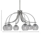 Cavella Six Light Chandelier in Graphite with 6" Smoke Ribbed Shade