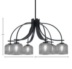 Cavella Six Light Chandelier in Matte Black with 6" Smoke Textured Shade