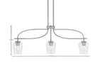 Cavella Three Light Island Pendant in Graphite with 5" Clear Bubble Shade