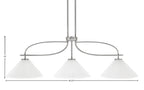 Cavella Three Light Island Pendant in Graphite with 12" White Marble Shade